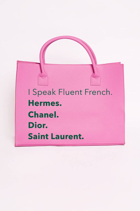 Bags, Nwt White Mini Tote Bag I Speak Fluent French Hermes Chanel Dior St  Laurent