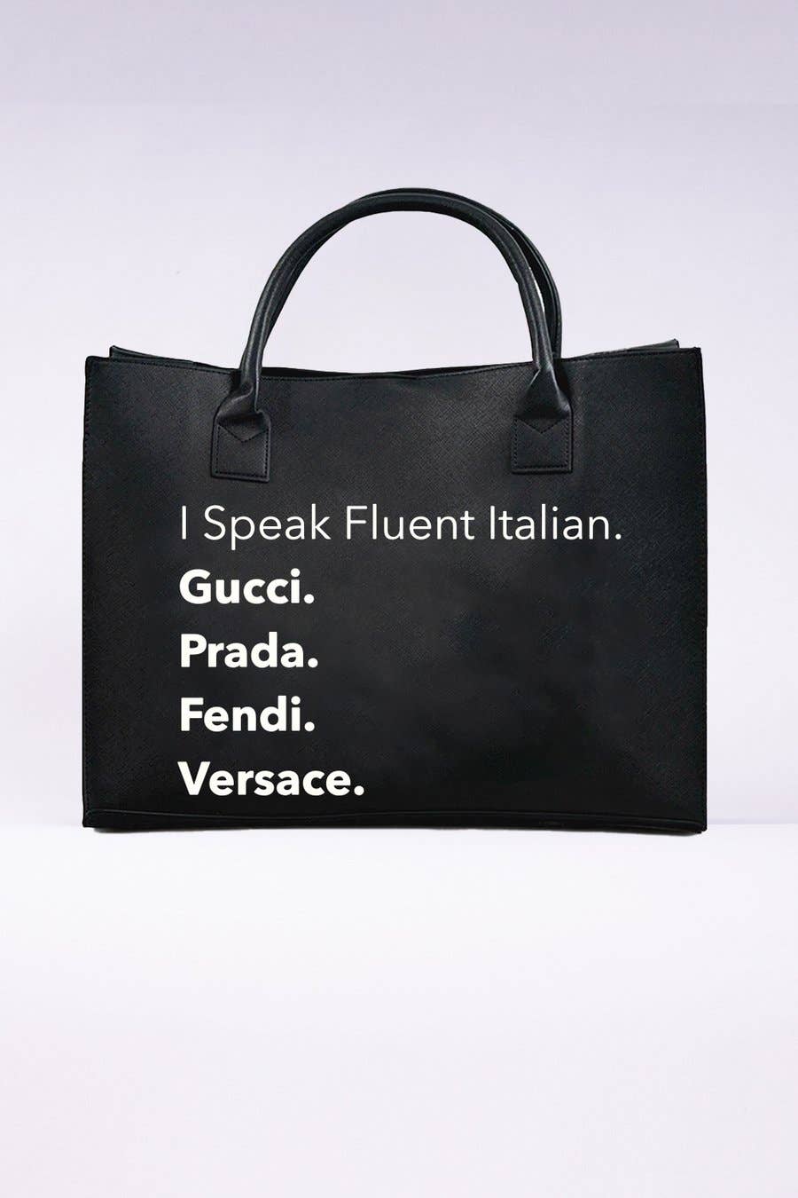 LA I TC MODERN VEGAN TOTE - Fluent Italian (Black)