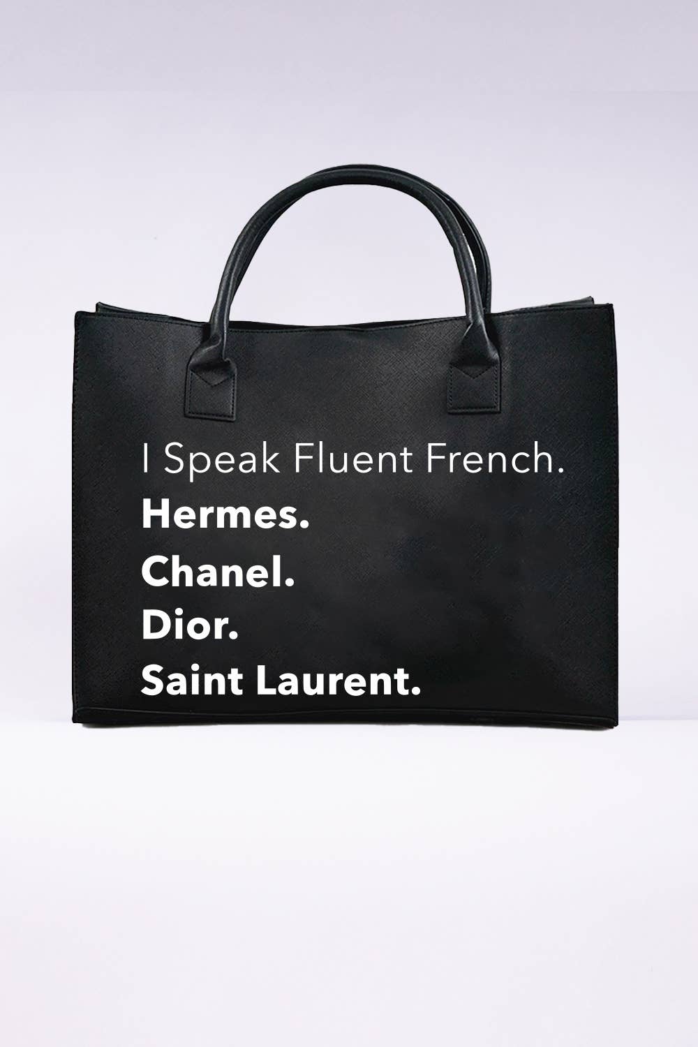 LA I TC MODERN VEGAN TOTE - Fluent French (Black)